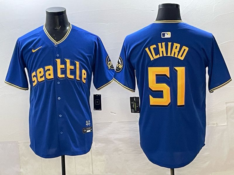 Men Nike 2025 Seattle Mariners #51 Ichiro Blue City Edition MLB Jersey 001->seattle mariners->MLB Jersey